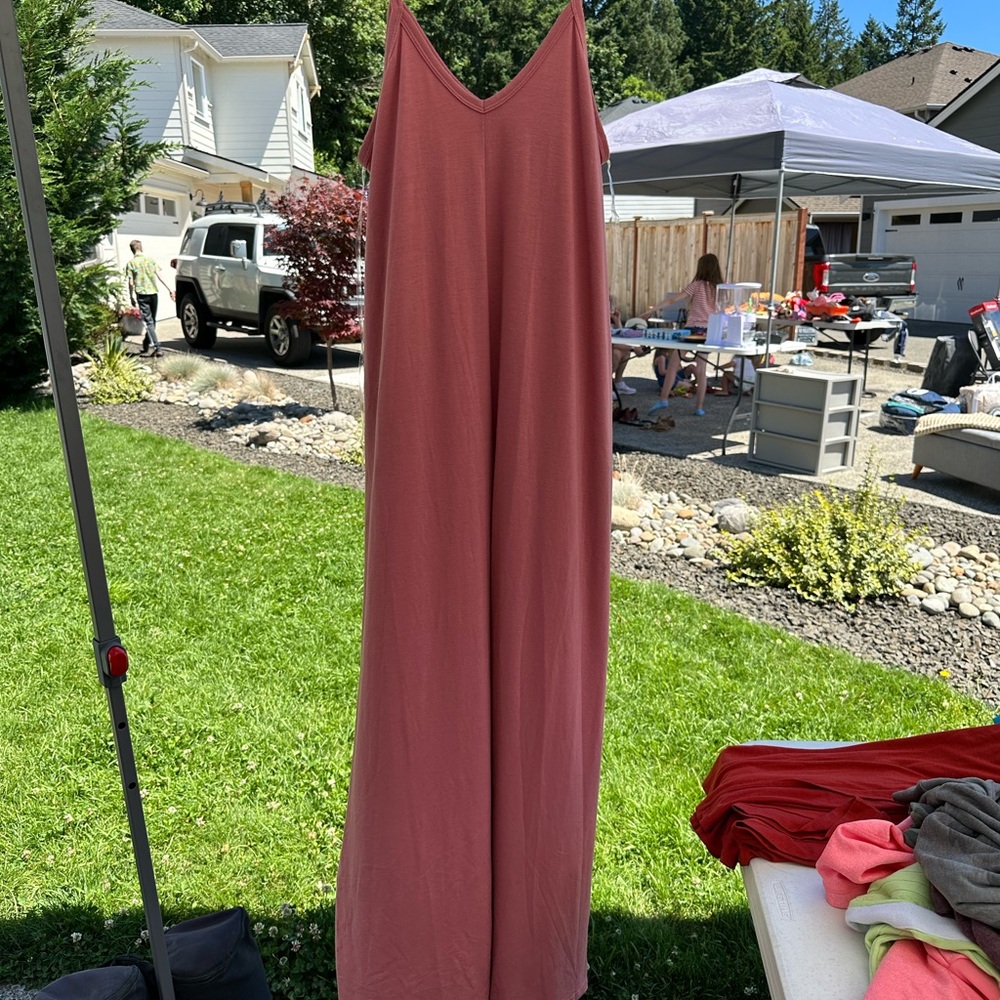 Zenana Outfitters Pink Sleeveless Spaghetti Strap Maxi Dress
